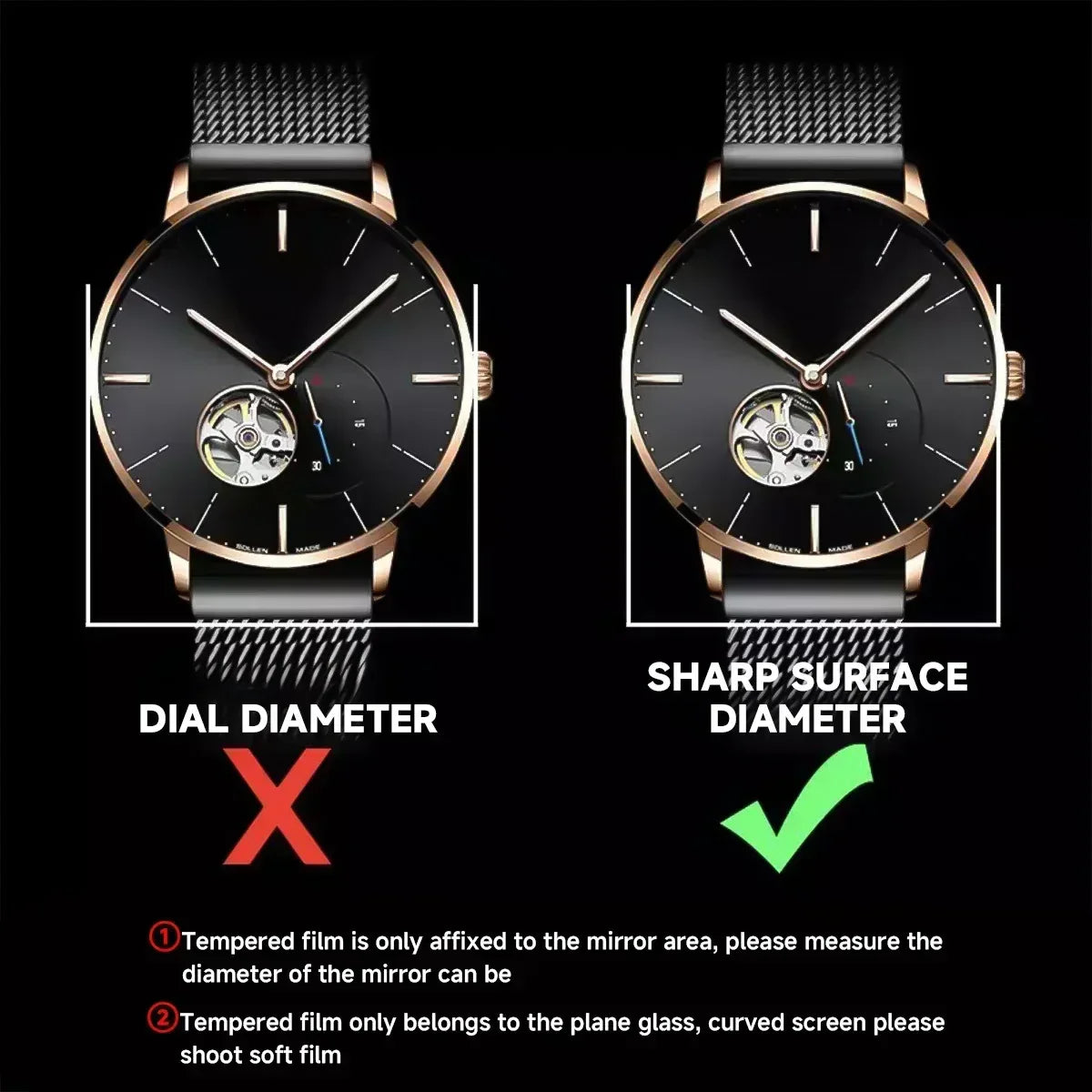 Universal Smartwatch Screen Protector - 9H Tempered Glass for Smartwatches Tidesmit