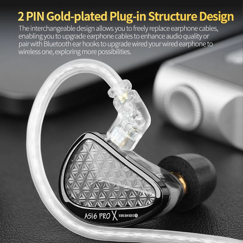Tidesmit AS16 Pro Wired In-Ear Monitors - 16BA Drivers HiFi Audio Tidesmit