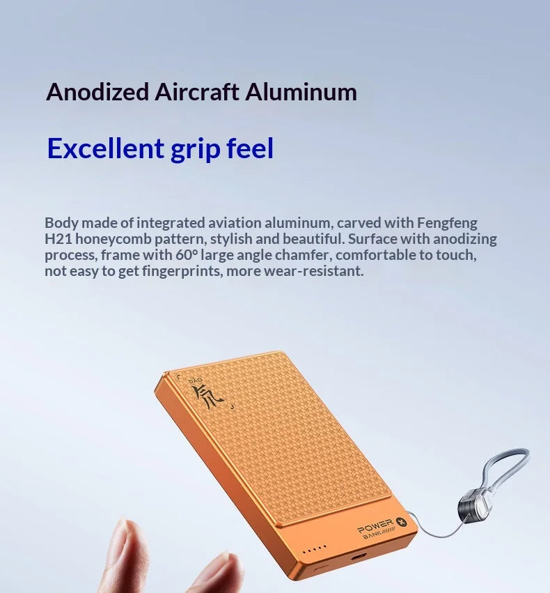 Tidesmit 10000mAh Magnetic Power Bank - 45W Fast Wireless Charger Orange Tidesmit