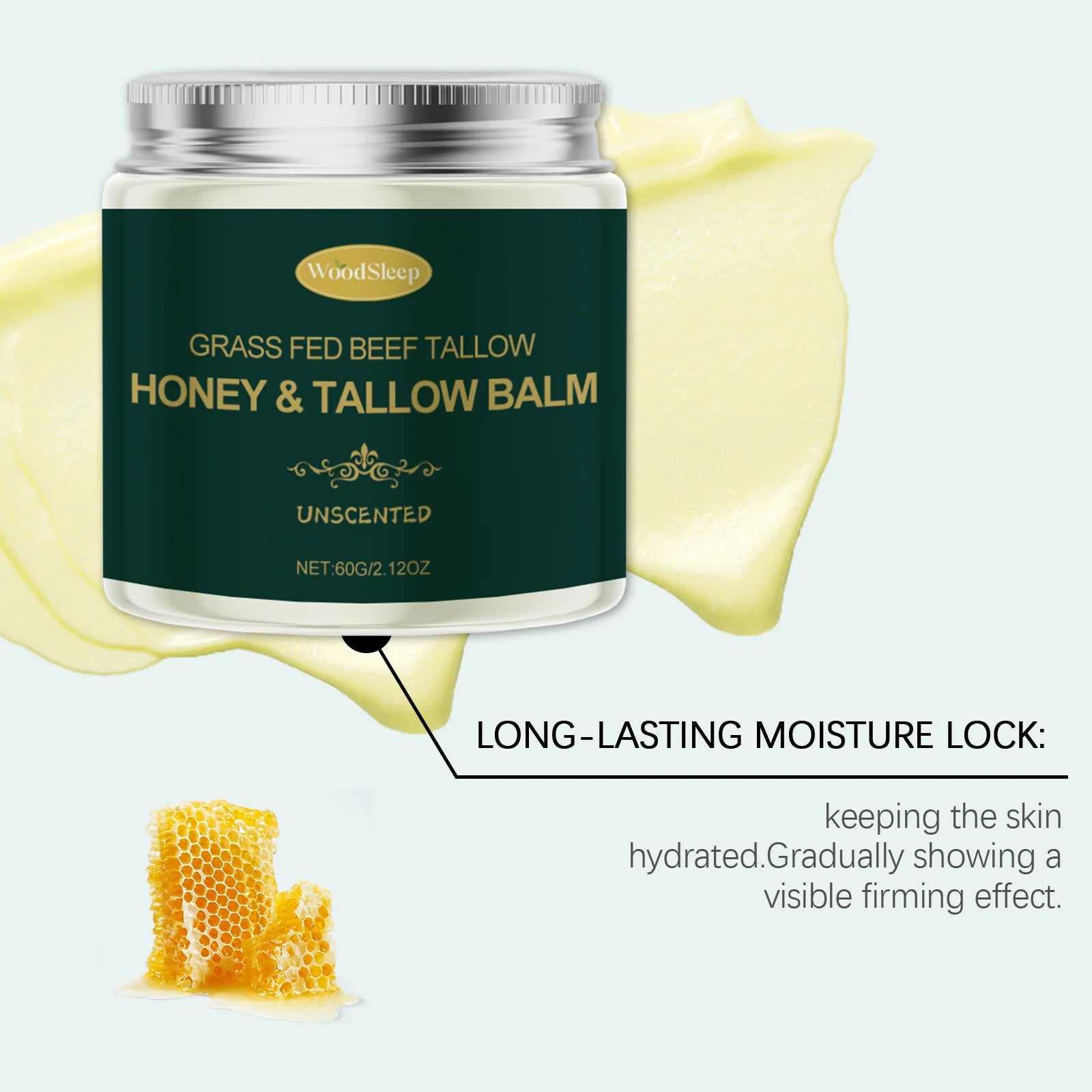 Honey Beef Tallow Moisturizer Nourishing Improve Skin Elasticity Reduce Wrinkles Soften Skin Brightening Facial Hydrating Cream
