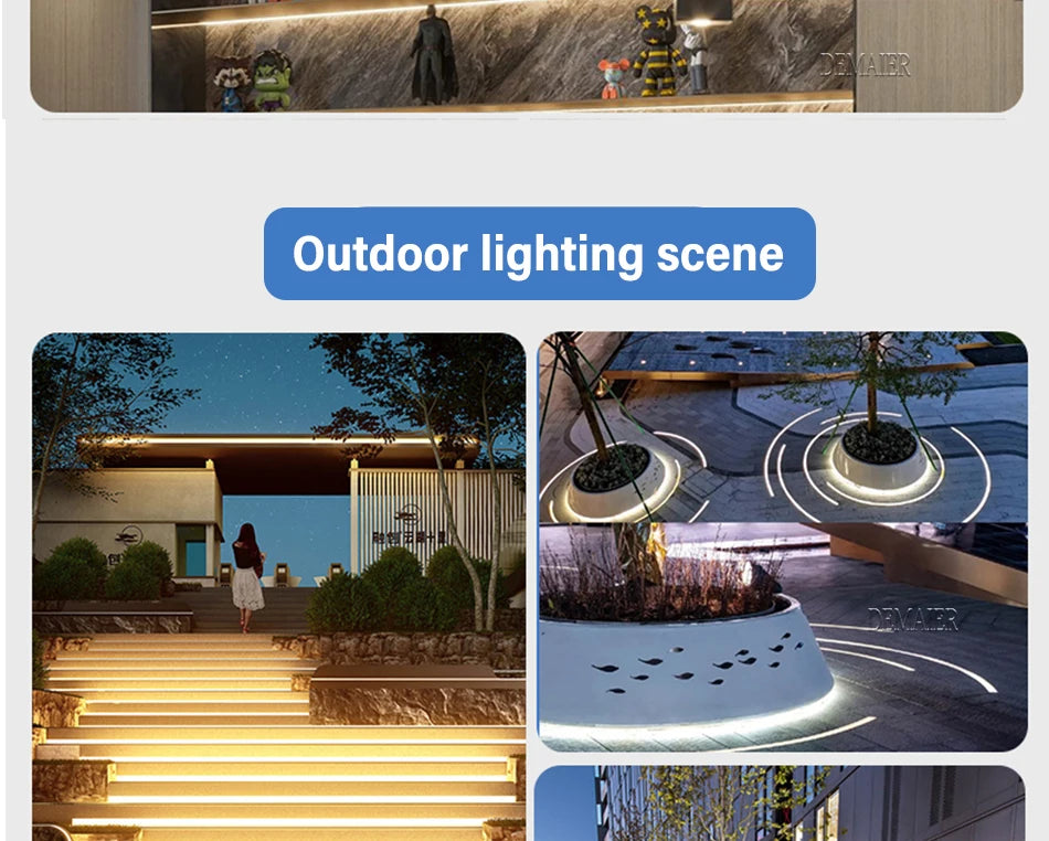 220V COB LED Strip with Switch /Dimmable Waterproof 360LED Strip EU Plug for Outdoor Indoor Room Backlight Garden Kitchen TV