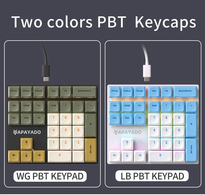 K33 Wired Mechanical Numeric Keypad With Multi-color Lights  Suitable for Finance, Business, 33-Key Laptop Numeric Keyboard