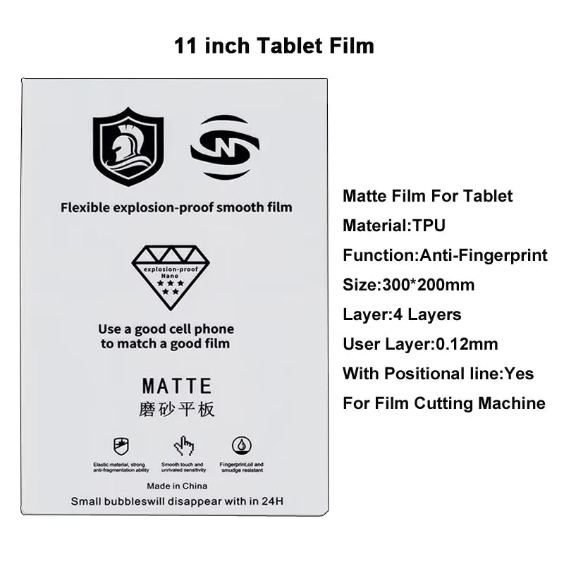 Tablet Screen Protector TPU Hydrogel Sheets - 14 Inch HD Anti-Scratch 10 Pack 10pcs 11 inch Matte Tidesmit
