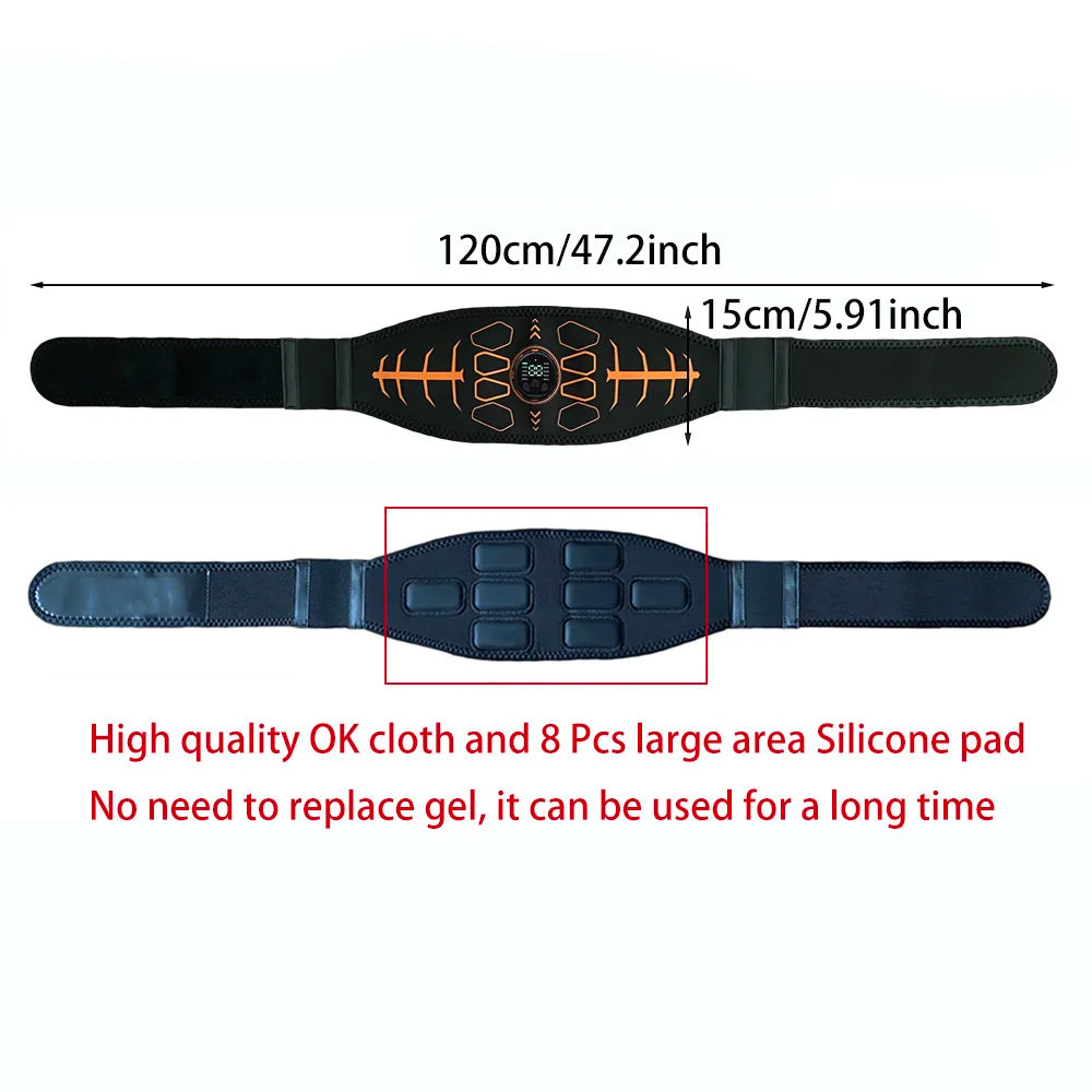 Muscle Toner Abdominal Belt - Rechargeable USB Abs Trainer (Orange) Fascia Gun Tidesmit