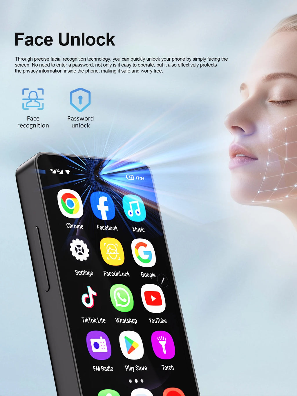 SERVO Built-in Stylus Mini Smartphone Android 3G Cellular 4" Display 16GB ROM GPS Face Unlock Tiny Mobile Phones WIFI Play Store