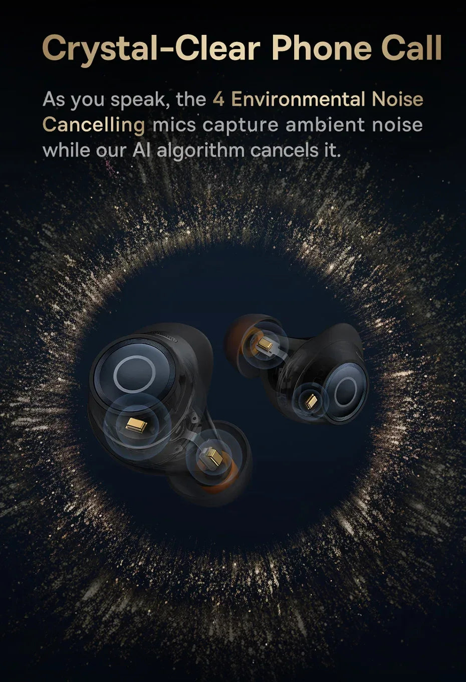 Tidesmit Wireless Noise Canceling Earbuds 48dB ANC MA10 Series Tidesmit