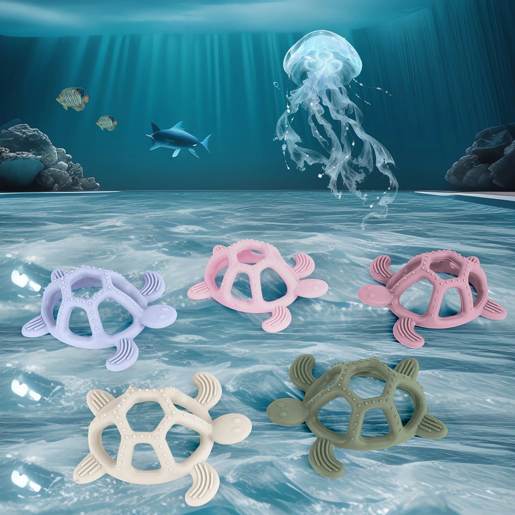1PC Silicone Baby Teether Toy Minnie Turtle Cartoon Design Silicone Teether Rodent for Teething Relief Baby Teethers Gift