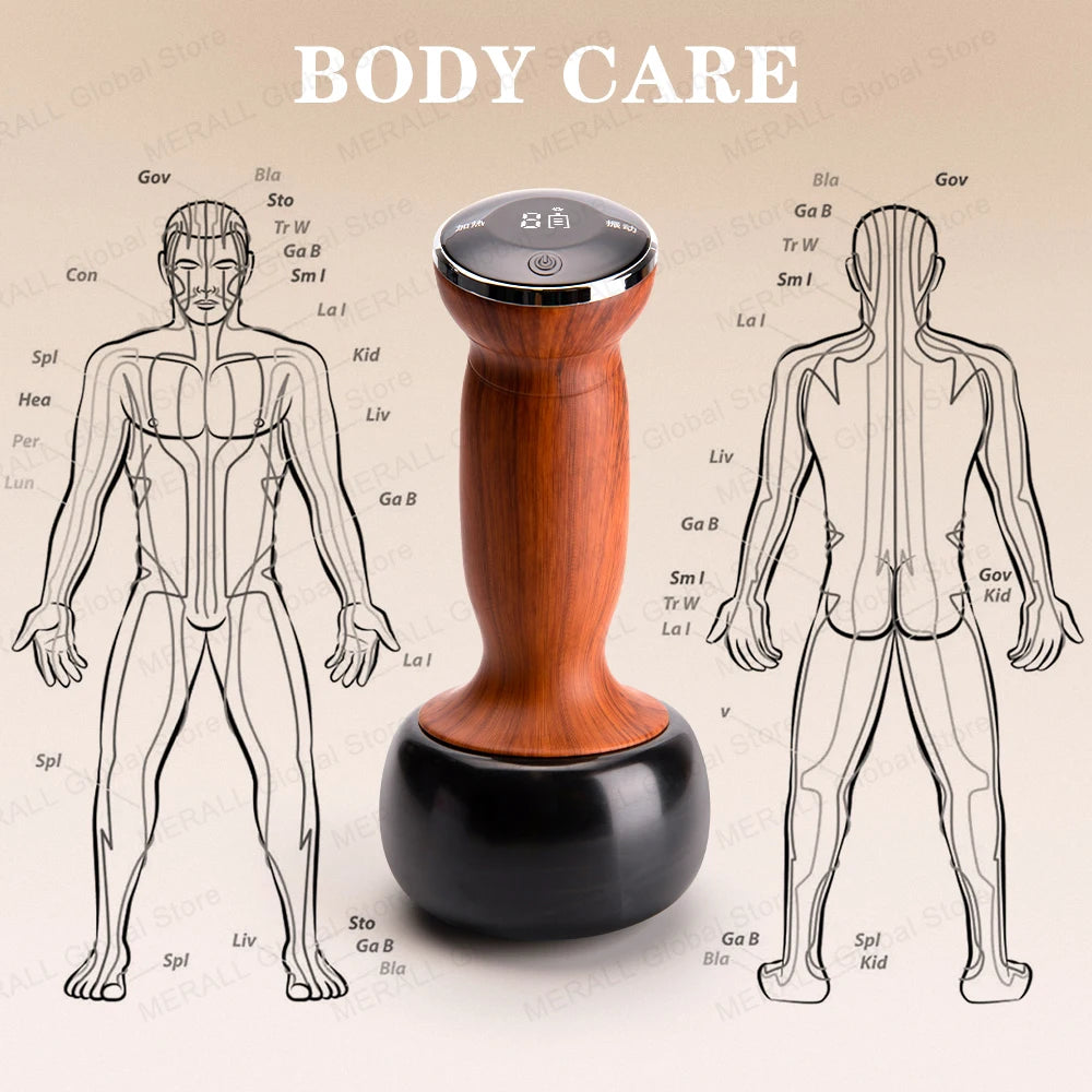 Electric Bian Stone Massager: Wireless Heat Therapy & Guasha Tool Back Massage Instrument Tidesmit