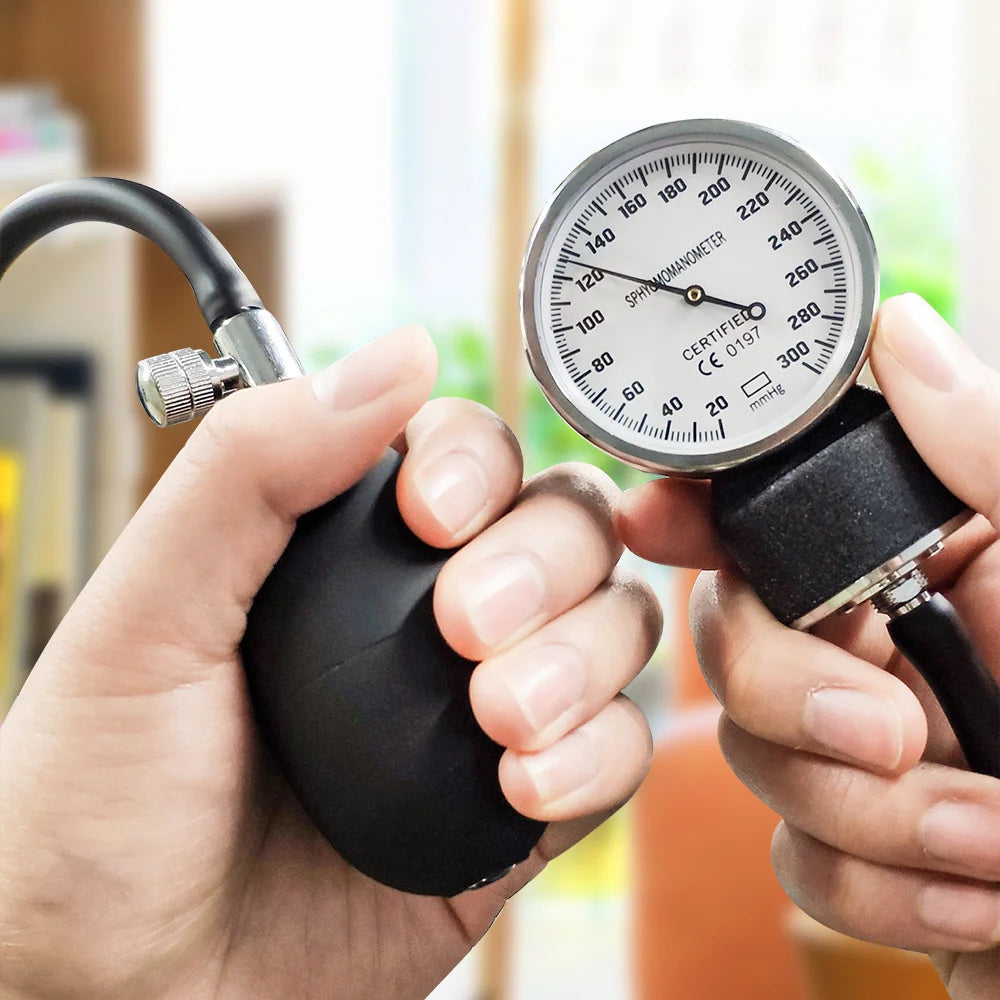 JUSTLANG Manual Blood Pressure Monitor BP Upper Arm Sphygmomanometer  Aneroid Baumanometer Stethoscope with Zipper Bag for Adult