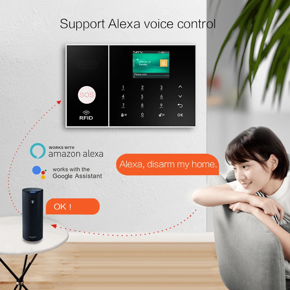 Smart Home Alarm System WiFi GSM with Tuya App Control - EU Plug Tidesmit