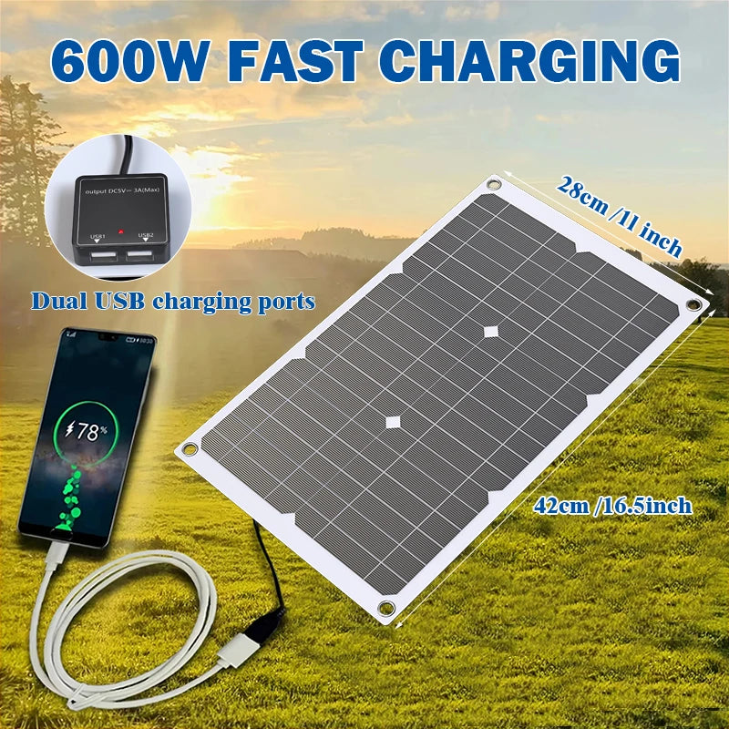6000W Solar Generator Kit, 300W Dual-Side Panel & 100A MPPT Smart Controller for Farm, RV, Camping, Off-Grid & Emergency