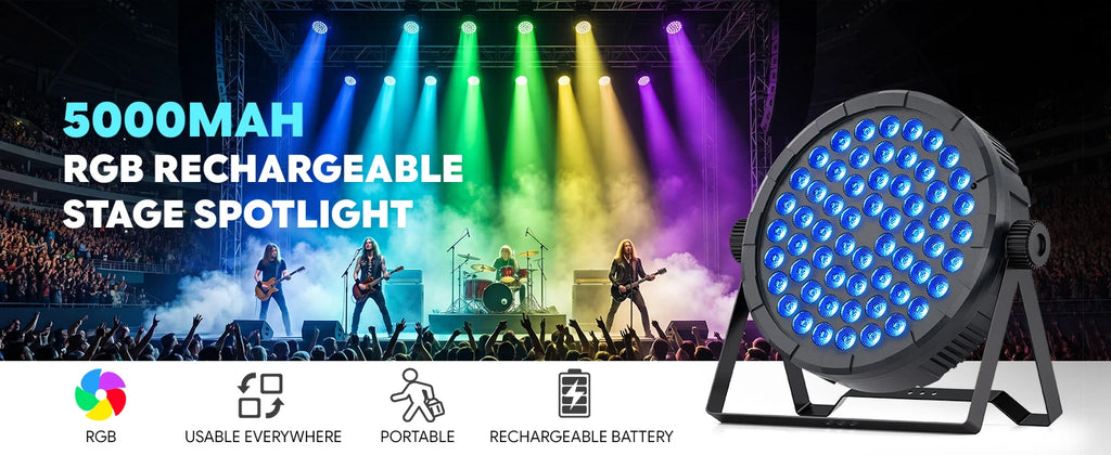 Somspot 4PCS 36W 60LEDs PAR Lights RGB DJ Party Lights Stage Effect Lighting Projector for Bar Disco Concert Wedding Theater