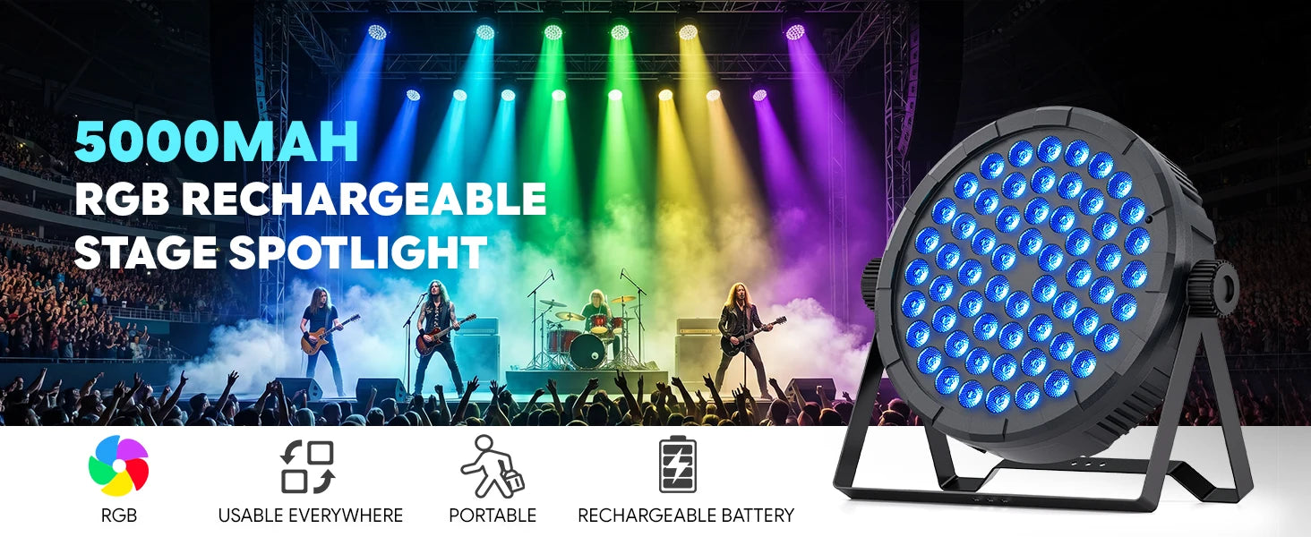 Somspot 4PCS 36W 60LEDs PAR Lights RGB DJ Party Lights Stage Effect Lighting Projector for Bar Disco Concert Wedding Theater