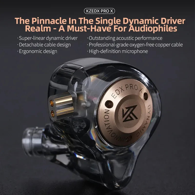 KZ EDX PRO X Dynamic Drive Earphone HIFI Bass Earbud DJ Sport Music Cancelling Headsets Tidesmit