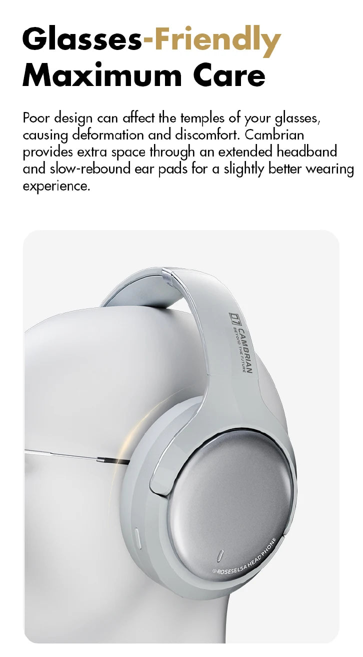 Tidesmit Wireless Headphones with Active Noise Cancellation - Over-Ear Tidesmit