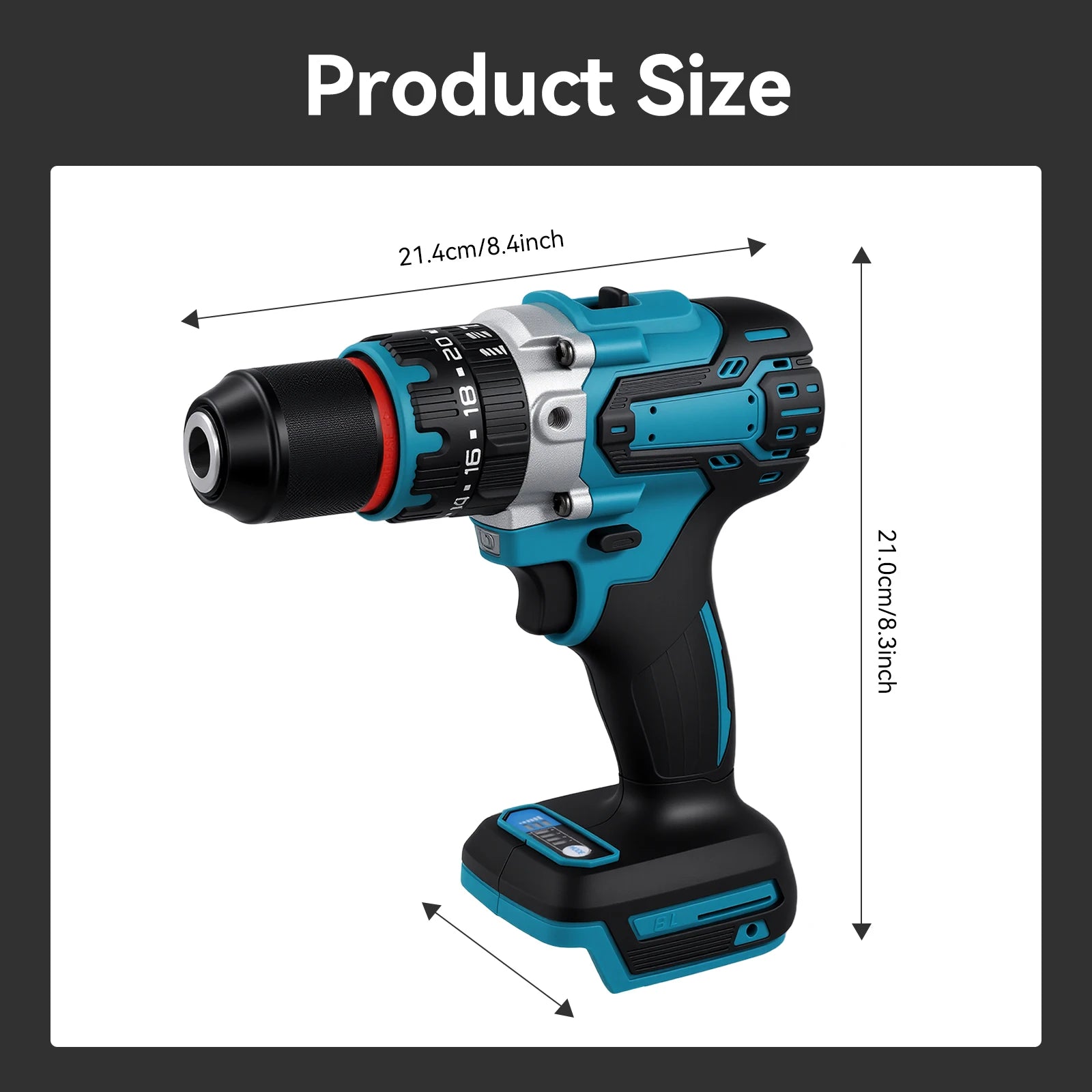 Podofo Brushless Electric Screwdriver Cordless Impact Drill Multi Function Power Drill 3 In 1 Hammer Drill Screwdriver Flat Drill 20+3 Torque For Steel Wood Concrete Drilling