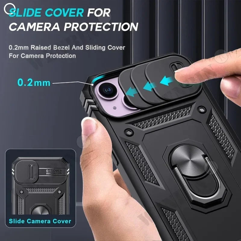 iPhone 16 Pro Max Case with Kickstand and Camera Guard Protection Tidesmit