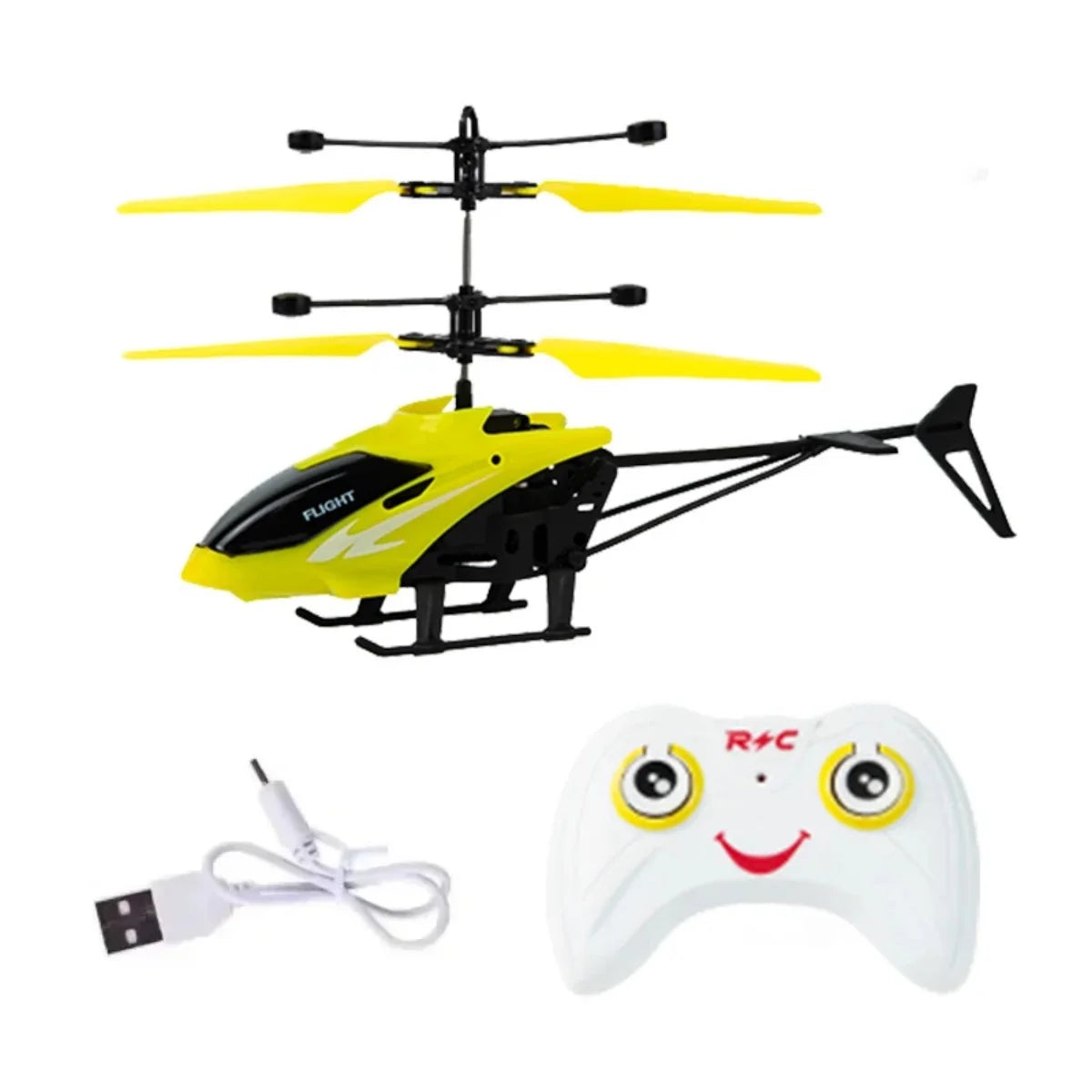 Mini RC Drone for Kids - Rechargeable Remote Control Helicopter Yellow Tidesmit