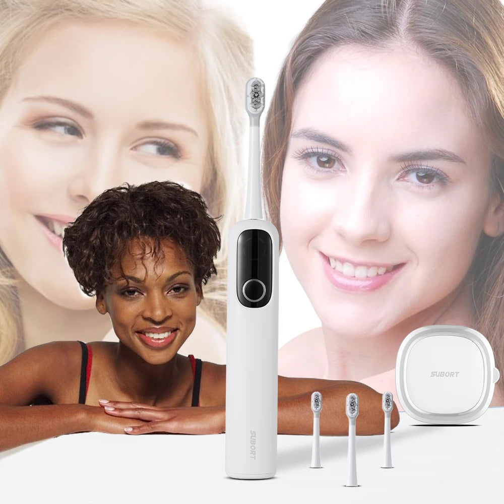 SUBORT S1 Sonic Oscillating Electric Toothbrush, 60° Swing, UV Sterilization Box, Copper-Free Brush Head, 220 Days Battery Life