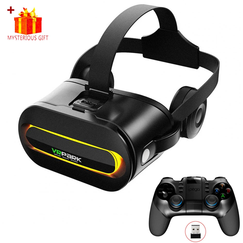 VR Headset for Smartphones - Adjustable Immersive Smart Glasses Black VR Control B Tidesmit