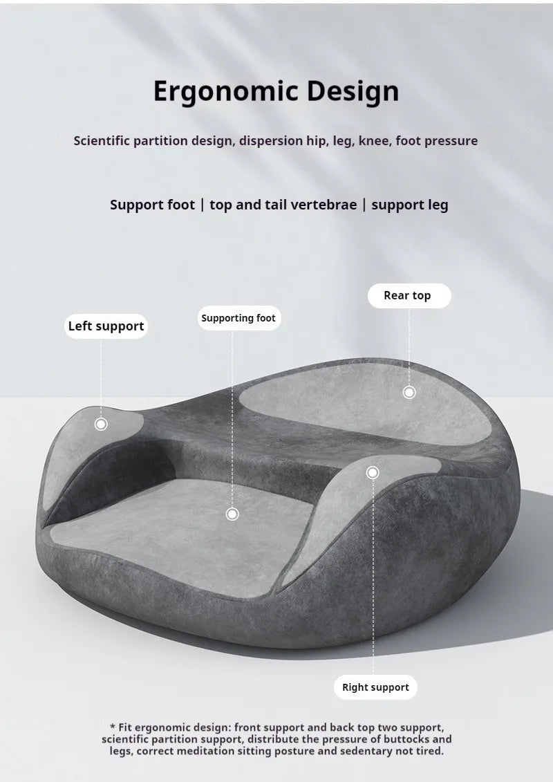 Ergonomic Meditation Cushion 60x60x22cm Memory Foam Floor Seat Pillow for Tailbone & Hip Support Comfortable Yoga Floor Chair
