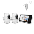 Babystar 5 inch Video Baby Monitor with Two Camera and Audio, Night Vision, 4X Zoom, 1000ft Range 2-Way Audio Temperature Sensor