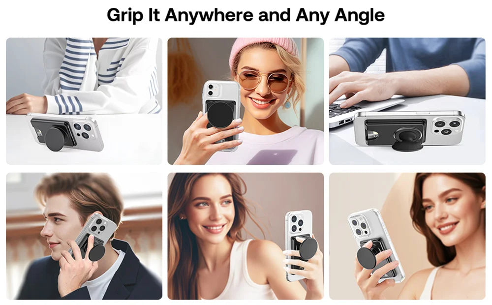Magnetic Phone Wallet Case with Grip - Slim Shock-Absorbing Cover Tidesmit