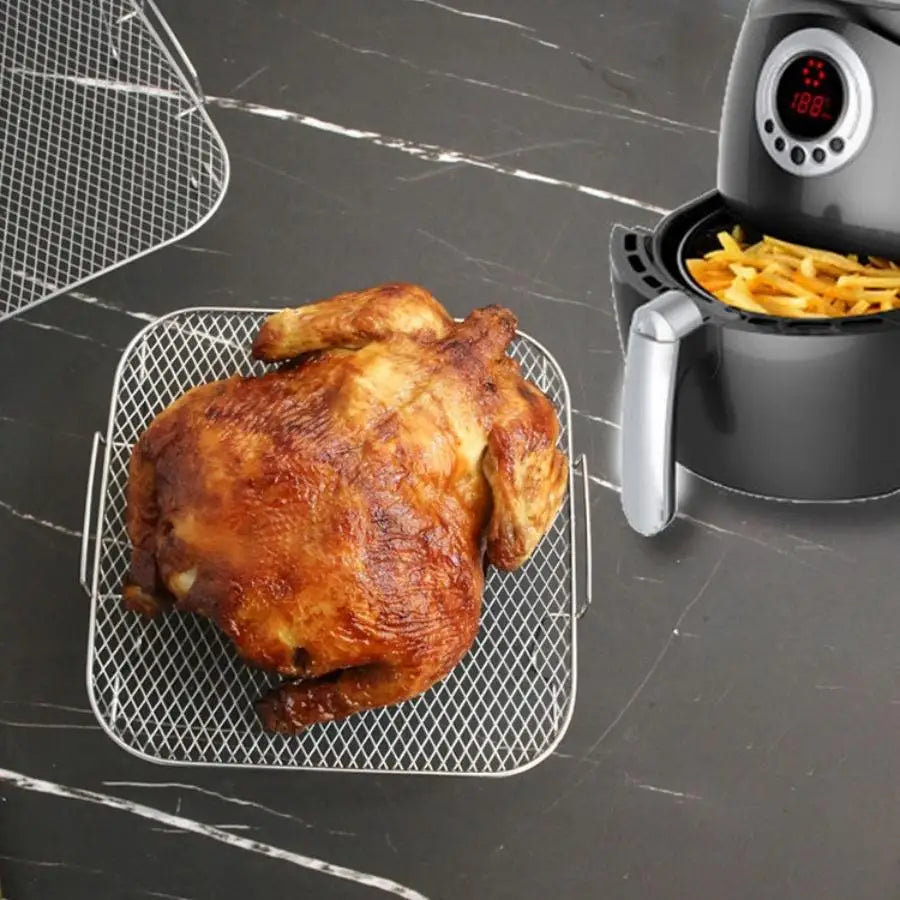 Stainless Steel Air Fryer Grill, Square Air Fryer Baking Rack, Kitchen Household Air Fryer Baking Net, Kitchen Appliance Parts