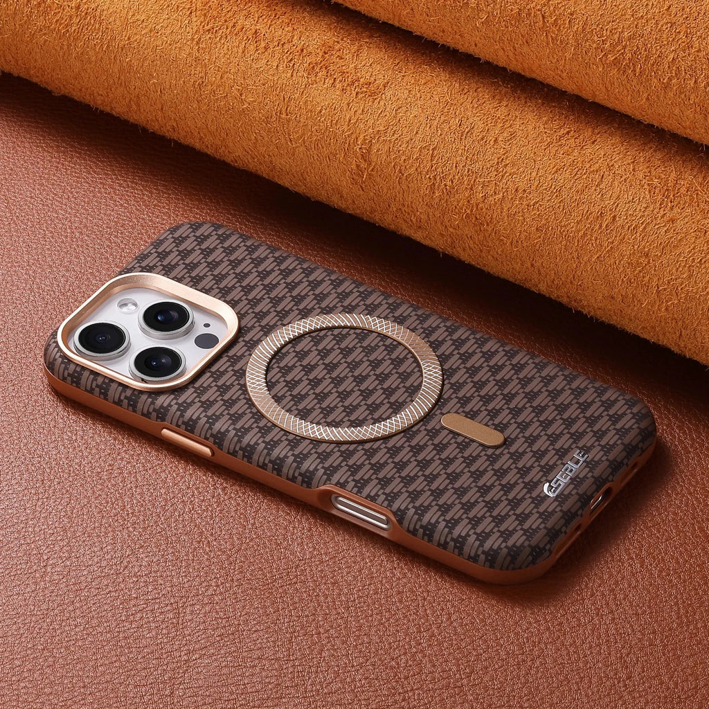Magnetic Leather iPhone Case | Shock-Absorbing & Wireless Charging Compatible Tidesmit