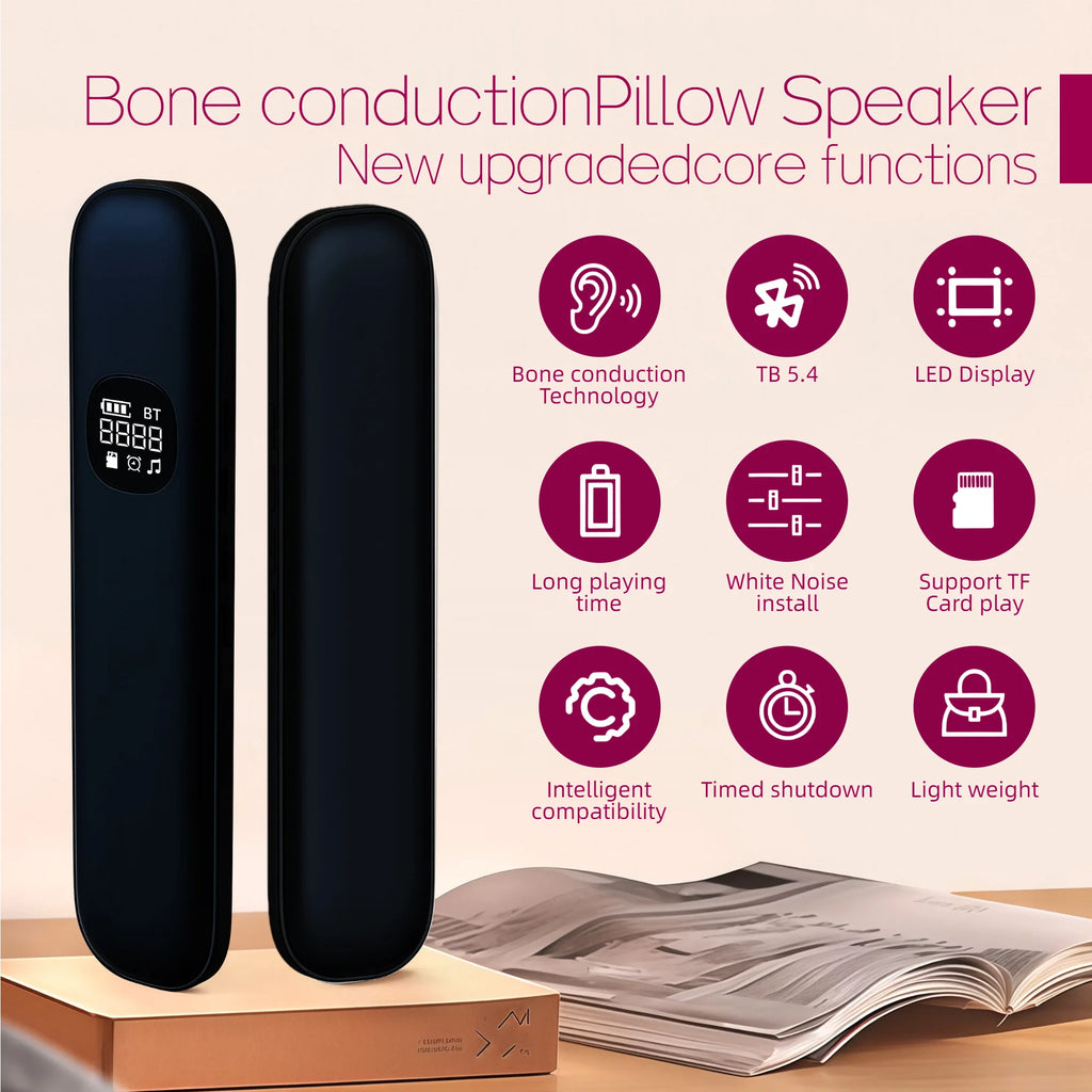 Bone Conduction Sleep Headphones Under Pillow Speaker Bluetooth 5.3 White Black Wireless Stereo Sound Headband
