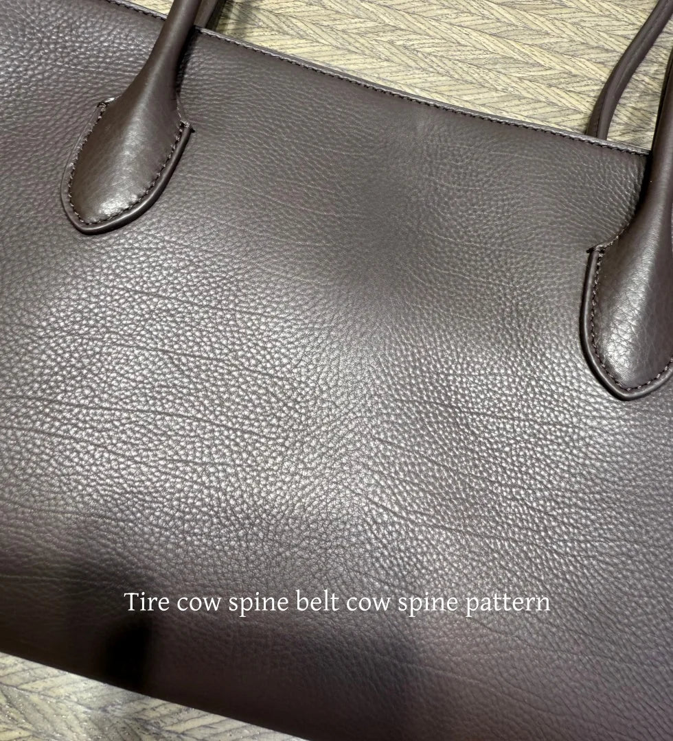 2026 new cow spine leather large capacity shoulder bag, leather handbag, commuting leather women's bag, high-end customized vers