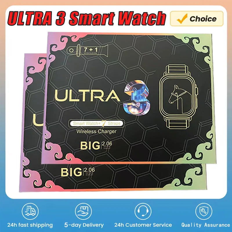 New Fashion Smart Watch Bluetooth Call Man Woman Heart Rate Health Monitoring Sports Waterproof Smartwatch 7 in 1 Straps Watch