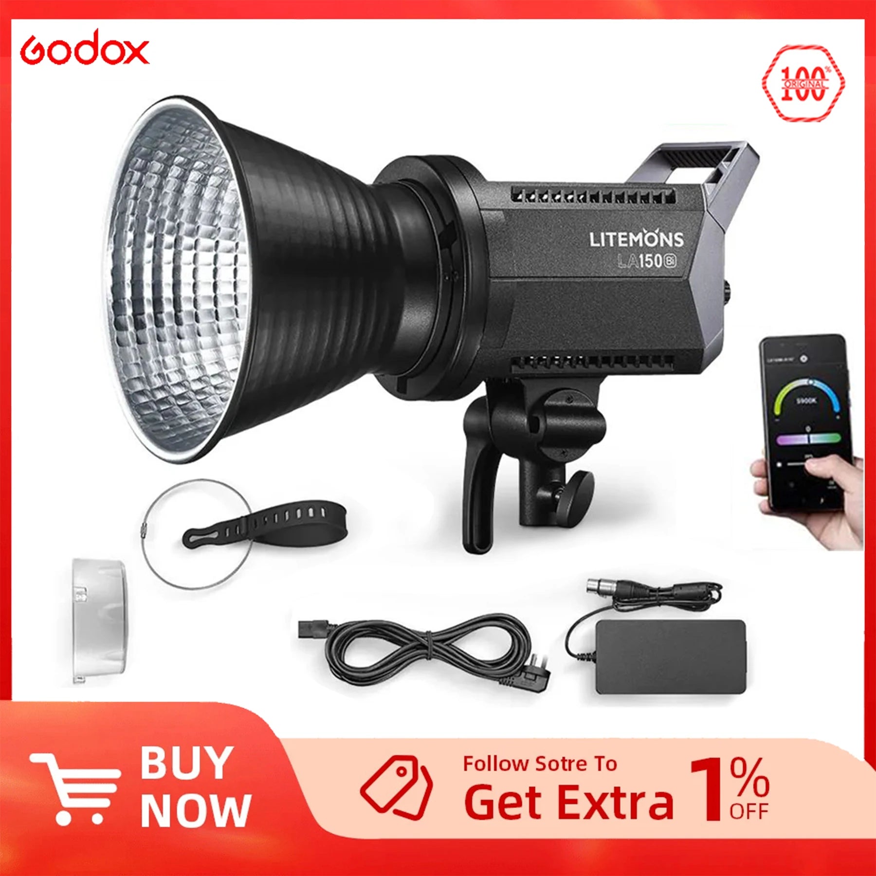 LED Video Light 230W Studio Lighting with Bowens Mount Tidesmit