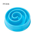 Blue 19.5cm non-slip dog slow feeder bowl to prevent gulping and promote healthy digestion for dogs of all sizes.