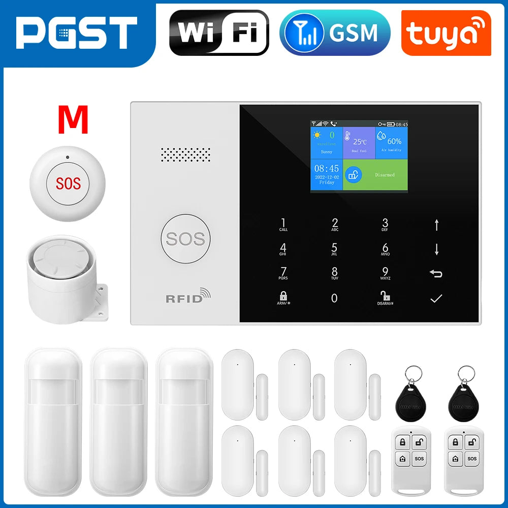 Wifi GSM Home Security Alarm System with Alexa and App Control GSM 2G Kit D EU Plug spain Tidesmit