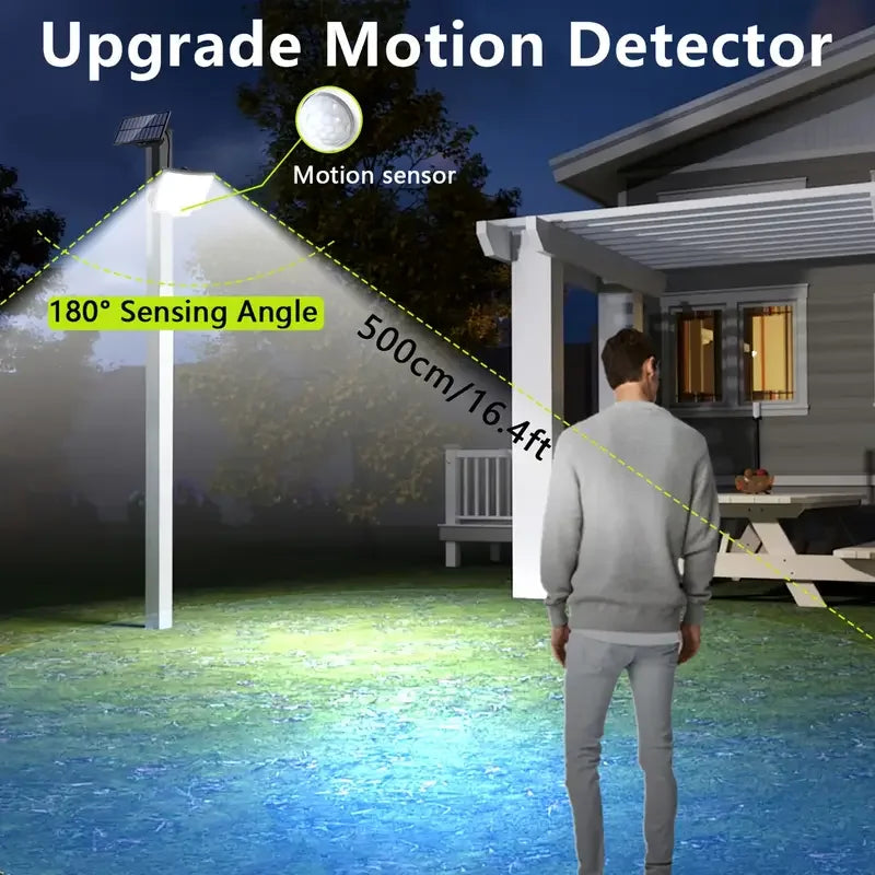 1PC/2PCS 252 LEDs Solar Powered Outdoor Lamp, Split Panel Solar Motion Sensor Security Flood Lamp, 3 Modes, IP65 Waterproof for Garden Yard Driveway Decor Lighting