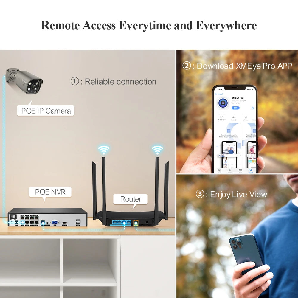 Techage UHD 4K 8MP 5MP Security POE Camera Smart AI Human Detect Outdoor Two-way Audio IP Camera CCTV Surveillance Color Night