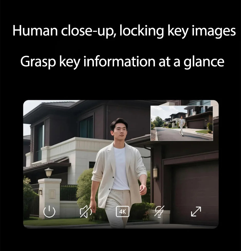 Xiaomi Smart Outdoor Camera 4 8 megapixel 4K image quality AI human-vehicle detection 360° PTZ Full color night vision IP66 CN