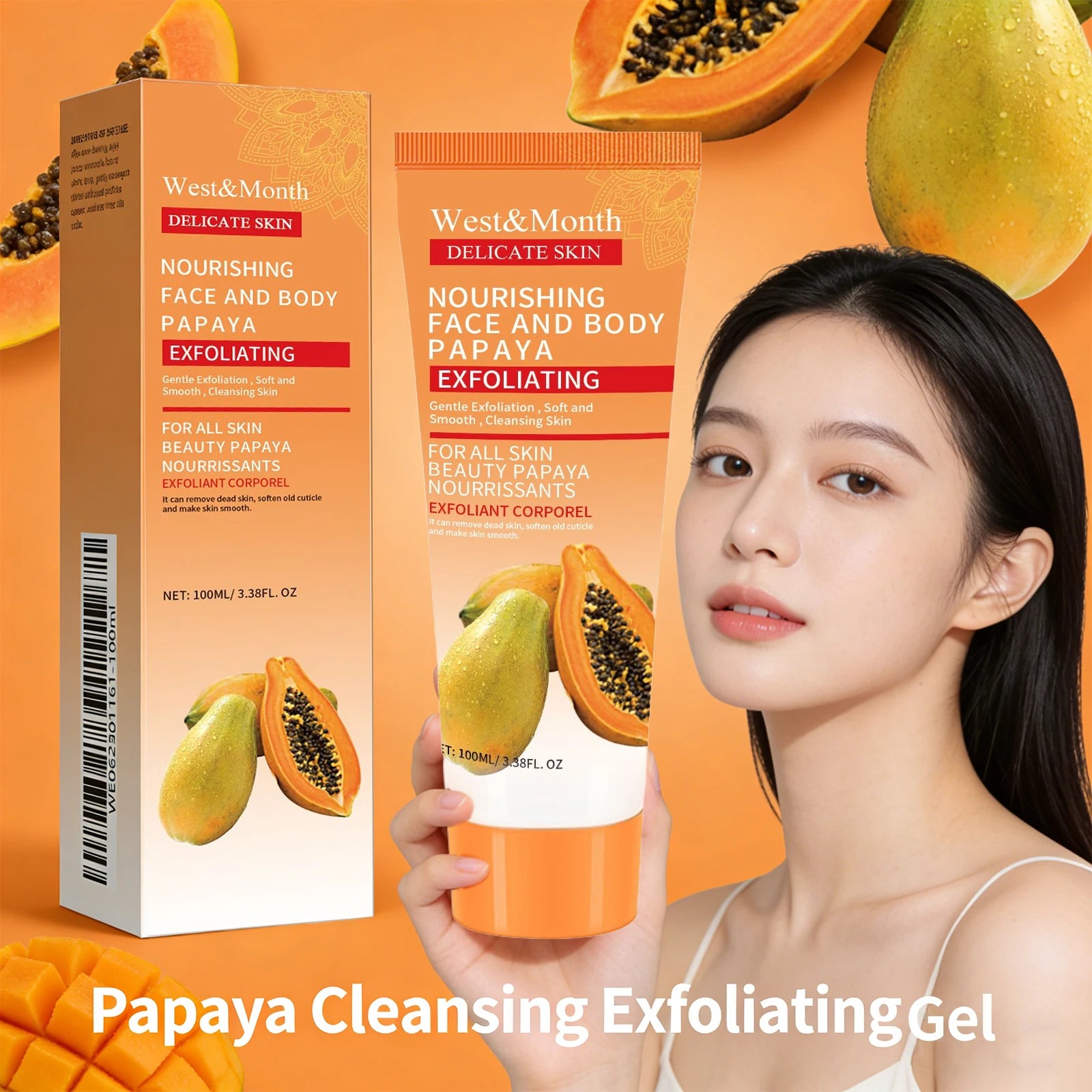 Papaya Exfoliating Gel | Professional Face & Body Brightening Scrub 100ml Scrubs Treatments Tidesmit