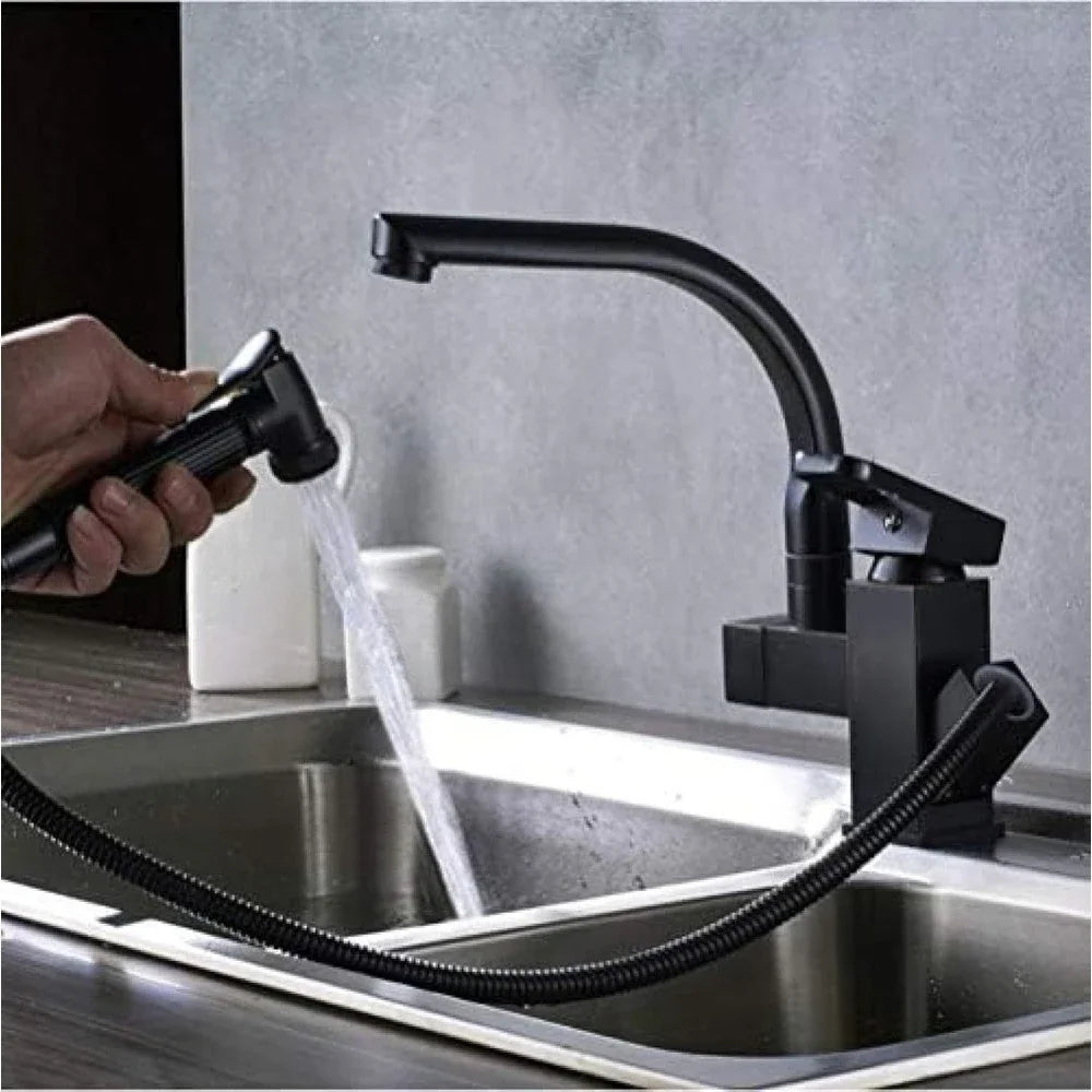 Kitchen Faucet with Pull Down Sprayer, Stainless Steel Sink Faucet for Classic Modern Ktichen, with Side Sprayer
