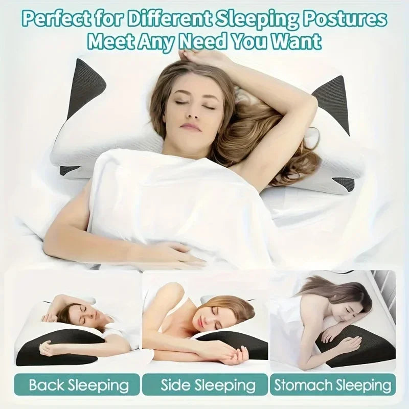 Ergonomic Neck Pillow for Muscle Relief - Contoured Gray Tidesmit Back Massage Instrument Tidesmit