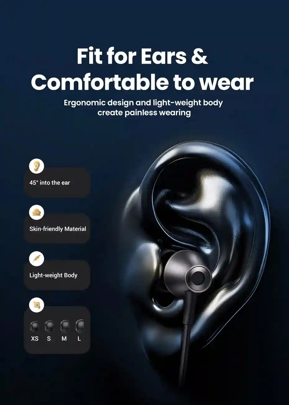 USB C Wired Earbuds with Microphone - HiFi Stereo In-Ear Headphones Tidesmit