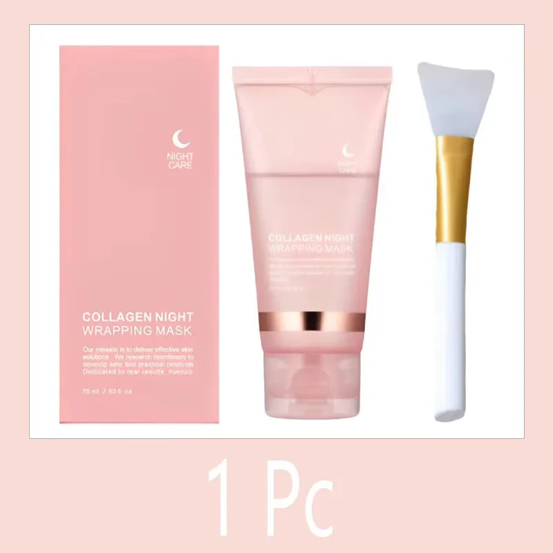 Tidesmit Collagen Overnight Wrapping Peel Off Facial Mask texture close-up for deep hydration and night skin care