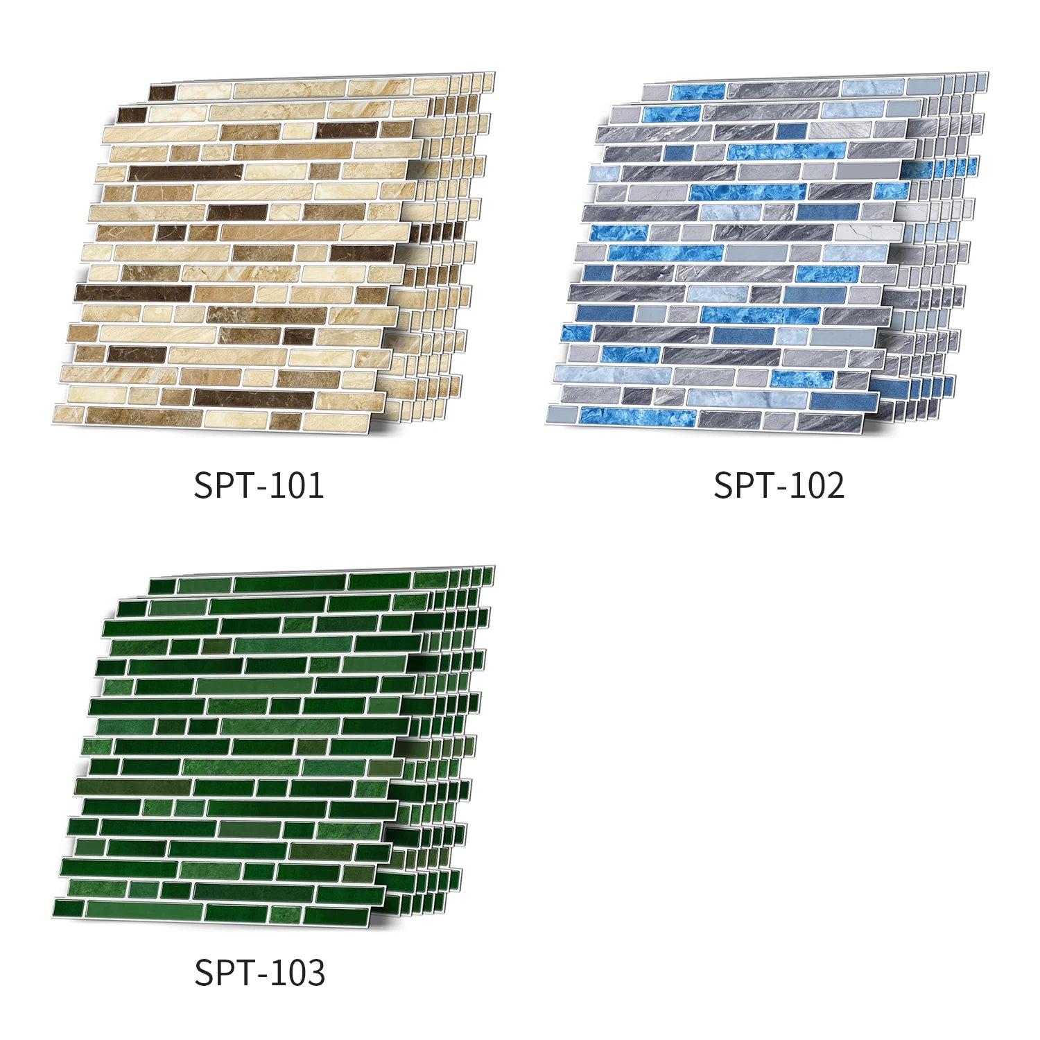 Peel off Tile stickers, Marble Mosaic Wall stickers - Self-Adhesive Waterproof and Splash Proof Tiles for Kitchen/Bathroom Use