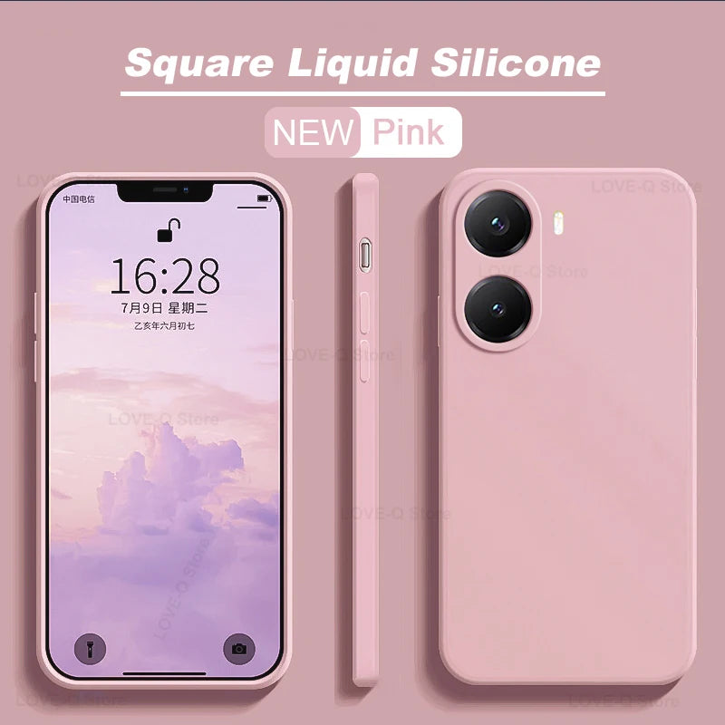 Poco X7 Pro Liquid Silicone Case: Shock-Absorbing Slim Fit Cover Pink Tidesmit