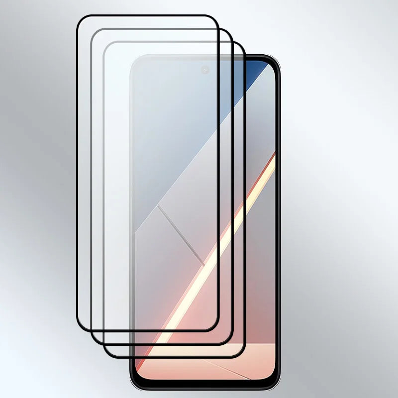 4+4 Tempered Glass For Xiaomi POCO M7 4G M7plus Screen Protector Shockproof Full glue + M7 4G Soft Camera lens film AE Tidesmit