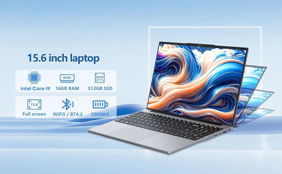 15.6" Windows 11 Laptop Computer Intel i9 10980HK/9900 16GB RAM 1TB SSD Notebook PC 4K HD Backlight Office Study Gaming Laptops