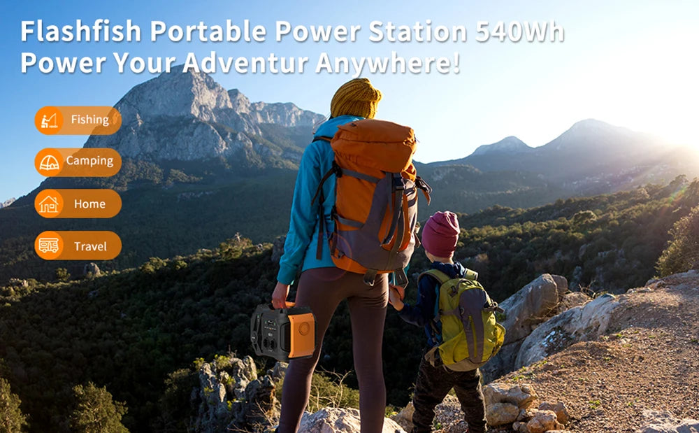 Portable Power Station 540Wh with 100W Solar Panel Kit | Tidesmit Tidesmit