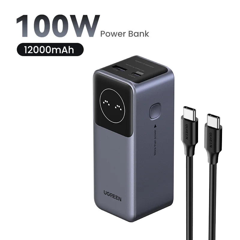 100W Fast Charging Power Bank | 12000mAh Laptop Battery Charger 100W Tidesmit