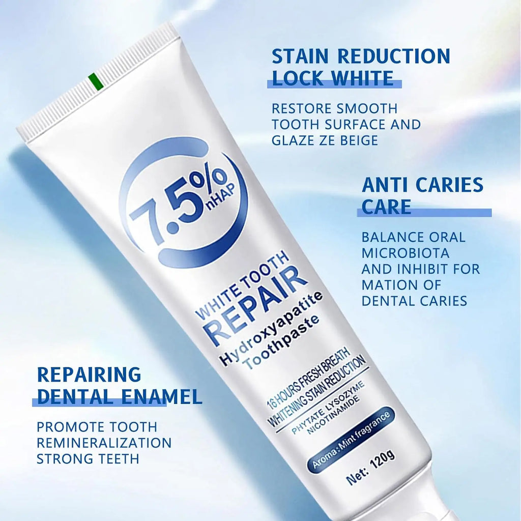 Tidesmit 7.5% Hydroxyapatite HAP toothpaste for enamel repair, teeth whitening, and fresh breath dental care
